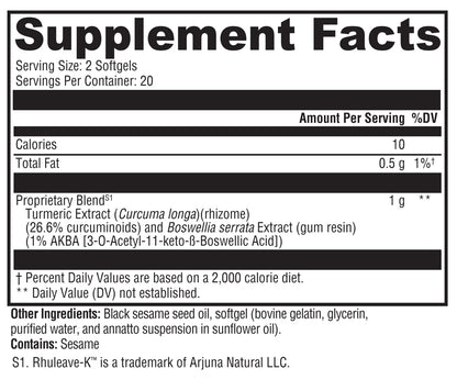 Supplement facts label with black text on a white background