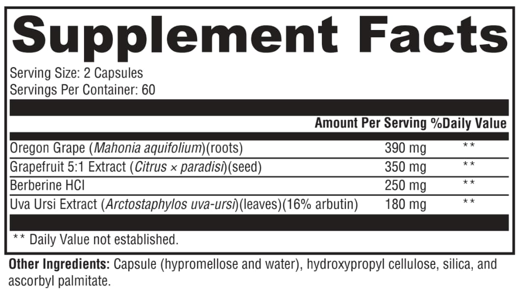 Supplement facts label with detailed ingredient information