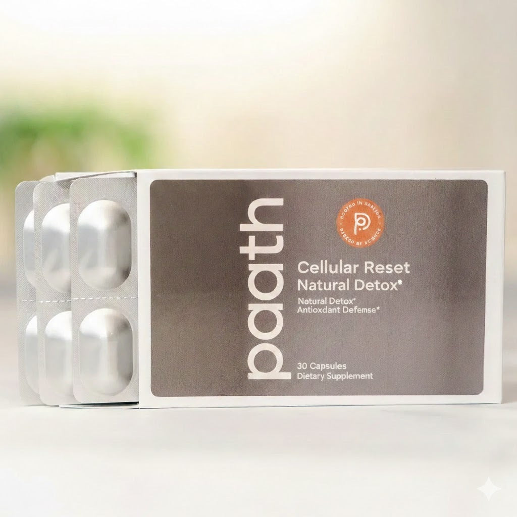 Paath Cellular Reset Natural Detox supplement packaging on a white background